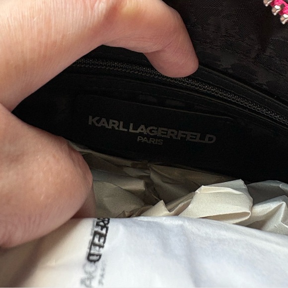 Karl Lagerfeld Paris Maybelle Fuchsia Satchel with Cartoon Motif - Picture 8 of 14